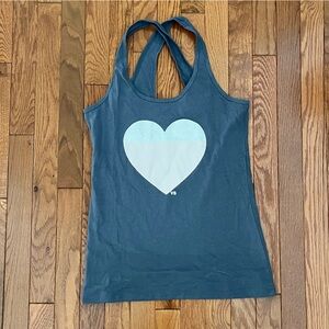 Gray Cross Back Heart Print Victoria Secret Tank Top Women Size M